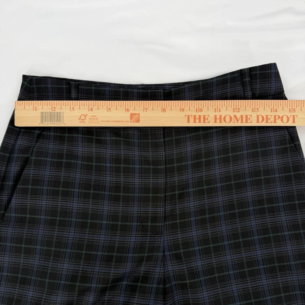 Tibi Sz 4 Plaid Taylor Pants Straight Leg Ankle Trouser Office Career Wool Blend